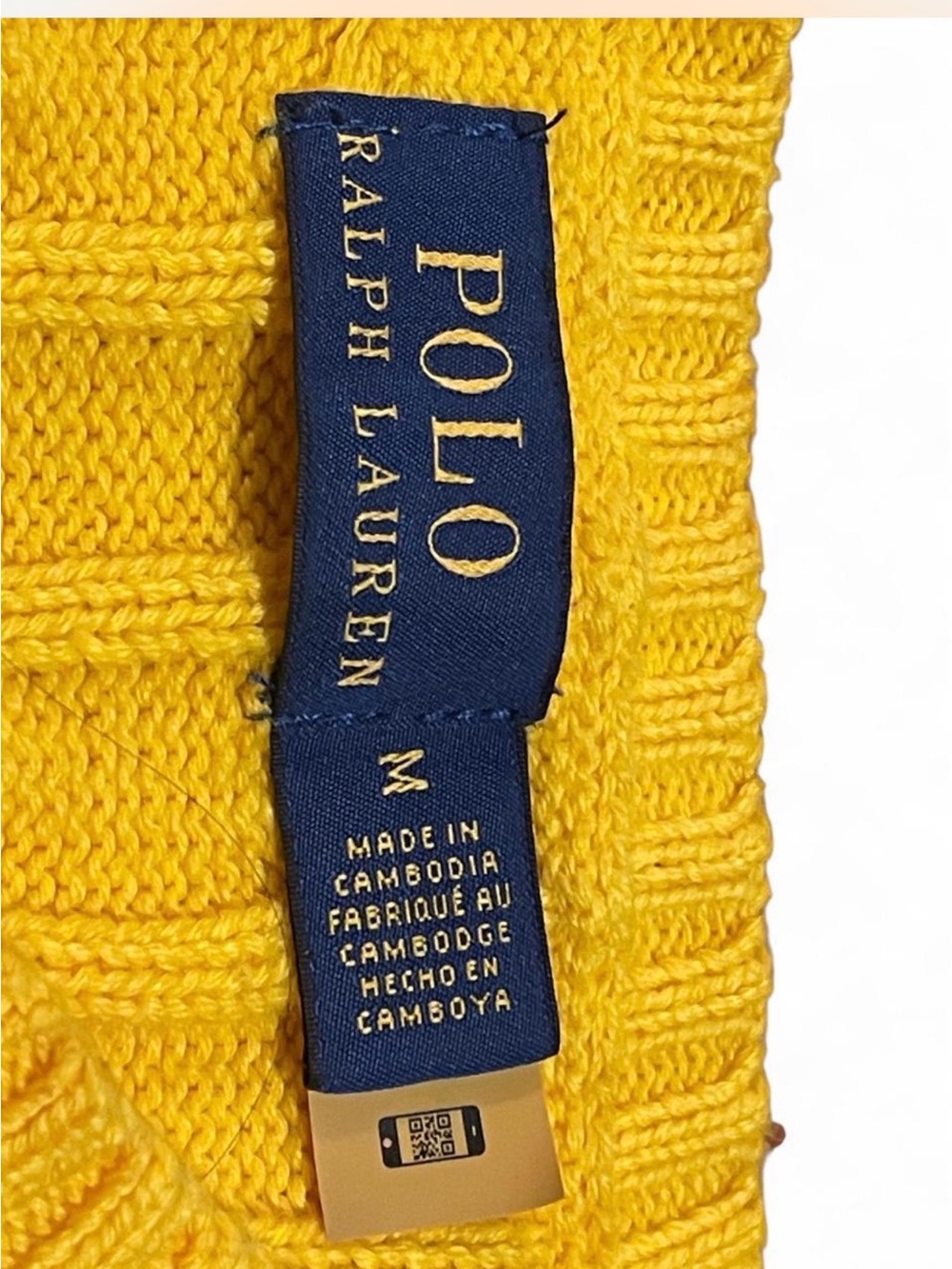 Polo Ralph Lauren Women’s Bright Yellow Cable Knit Crewneck Sweater Size M - Picture 2 of 6